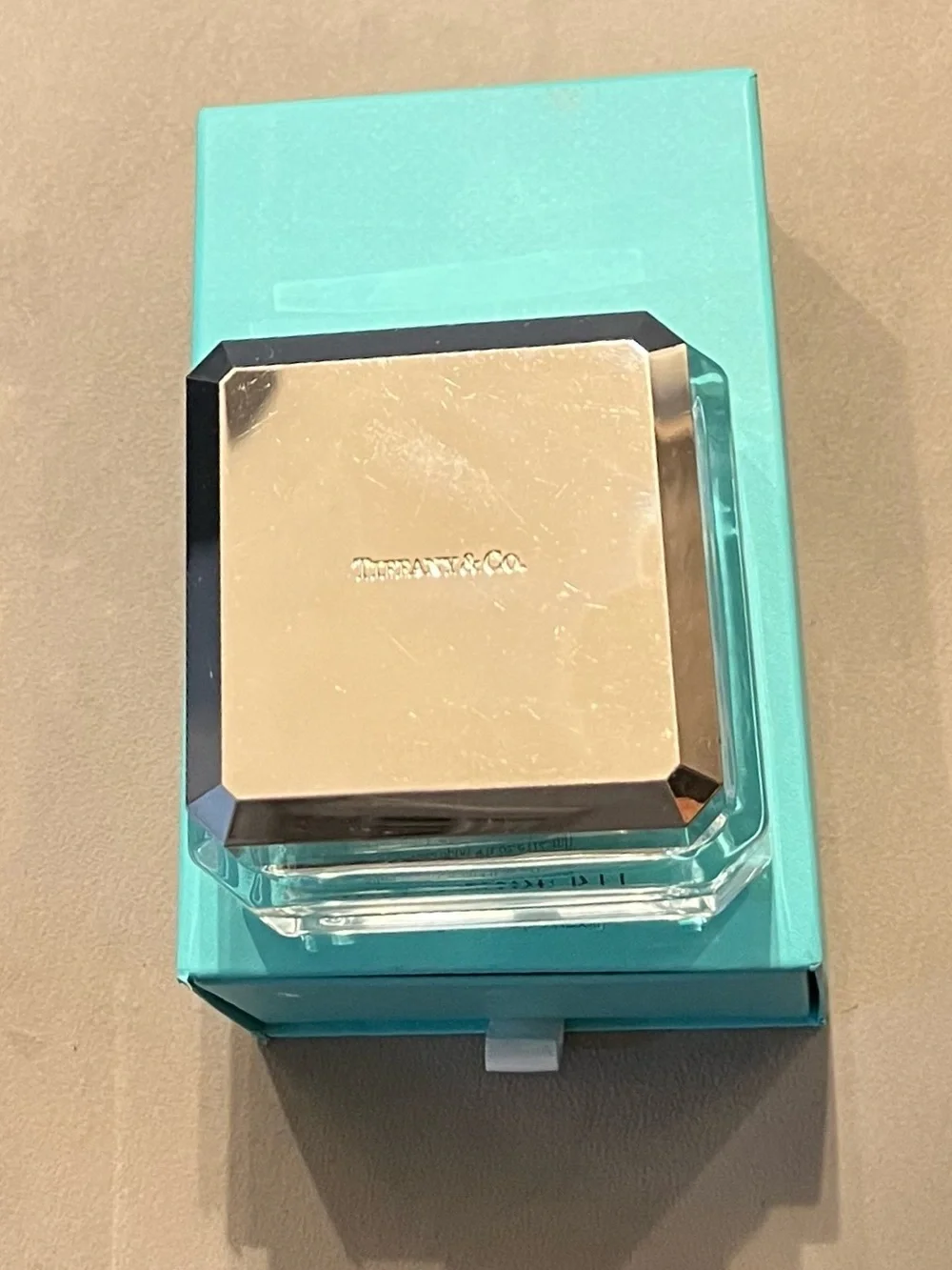Tiffany & Co Empty Glass Cream Jar with Lid